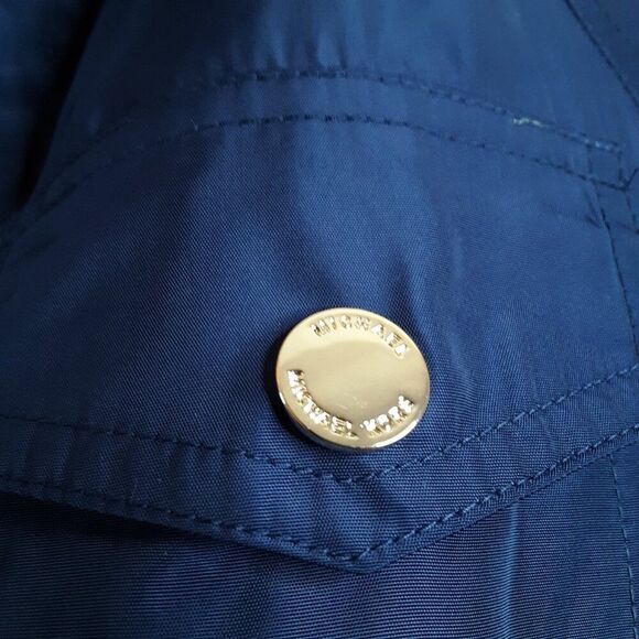 Michael Kors Women's Trench Coat size S Navy Blue Zip Front - Picture 13 of 15